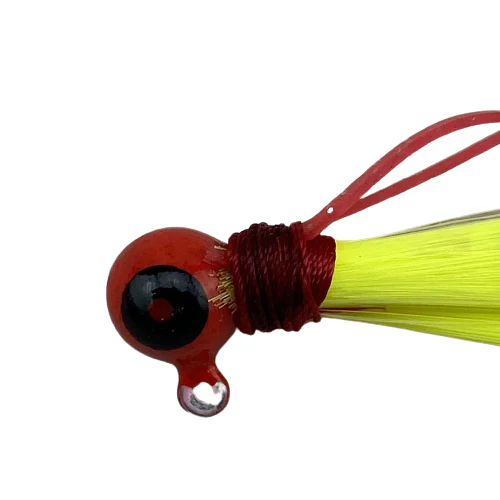 Paps Hair Jig 5 Pack Red Head Yellow Tail - Image 2