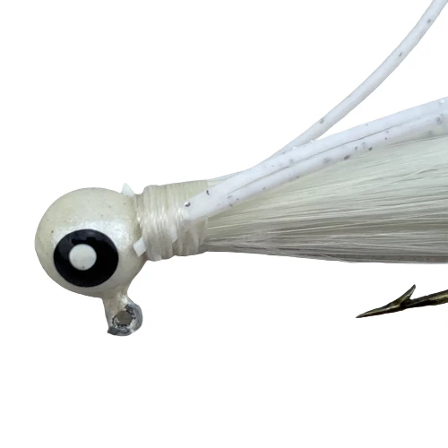 Paps Hair Jig 5 Pack White Head White Tail - Image 2