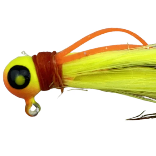 Paps Hair Jig 5 Pack Orange and Yellow Head Yellow Tail - Image 2