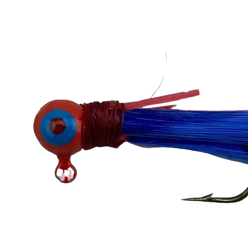 Paps Hair Jig 5 Pack Red Head Blue Tail - Image 2