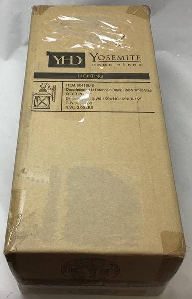 Yosemite Home Decor Light Exterior Lantern in Black Finish Small Size Damaged Box - Image 2