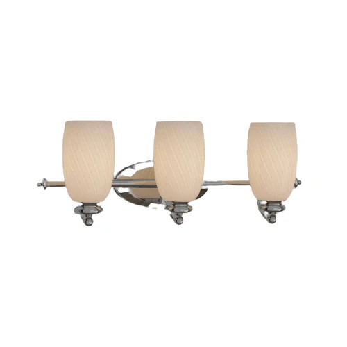 Hampton Bay 3 Light Chrome Bath Bar Light with Frosted White Glass Damaged Box - Image 2