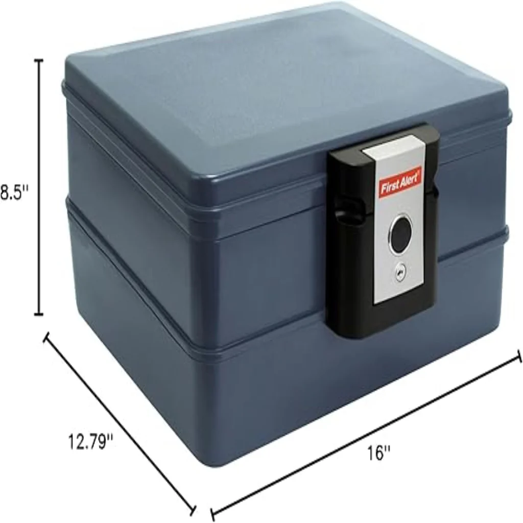 First Alert .39 CU' Waterproof 30 Minute Fire Chest With Carry Handle And Key Lock - Image 3