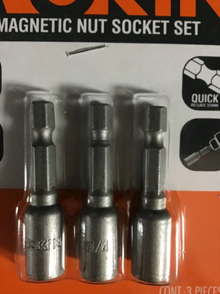 Wokin 3 Pc Magnetic Nut Socket Set - 5/16 Inch - Image 3