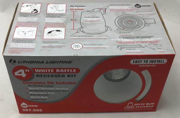 Lithonia Lighting 4 in. GU10 Matte White Baffle Recessed Kit Damaged Box - Image 3
