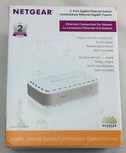 Netgear 5-Port Ethernet Gigabit Switch Damaged Box - Image 2