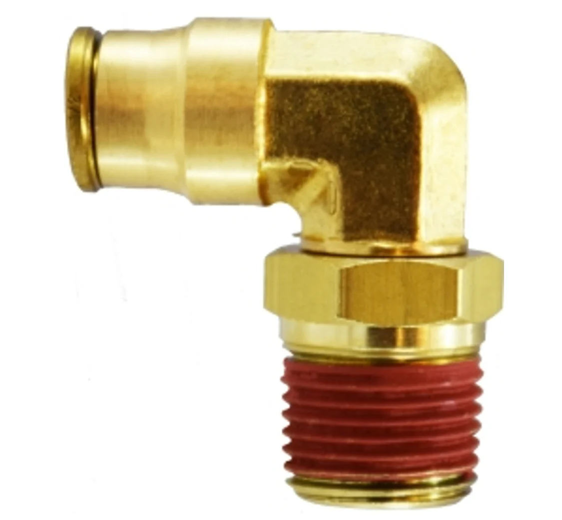 5pk DOT Approved Brass Air Brake Push-To-Connect Male Elbow Damaged Bag - Image 2