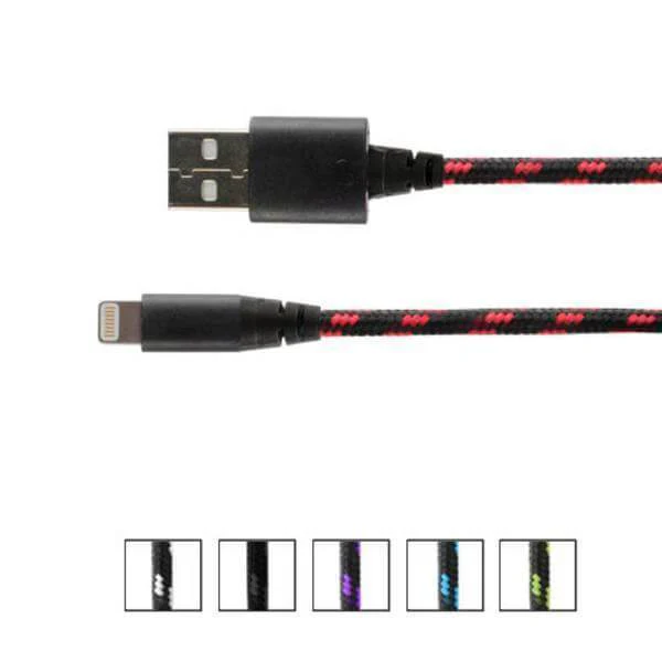 6 ft Braided Cable Blue and Black for Lightning Damaged Box