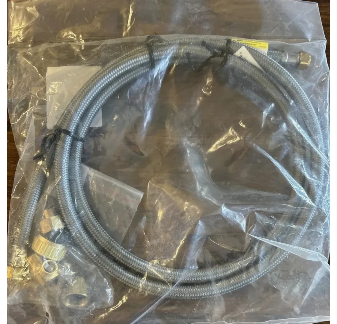 6 Ft Braided Dishwasher Connector Kit with Adapters WX28X326 GE Damaged Bag - Image 2