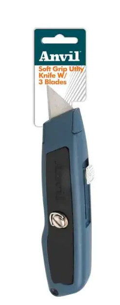 Anvil Soft Grip Utility Knife With 3 Blades