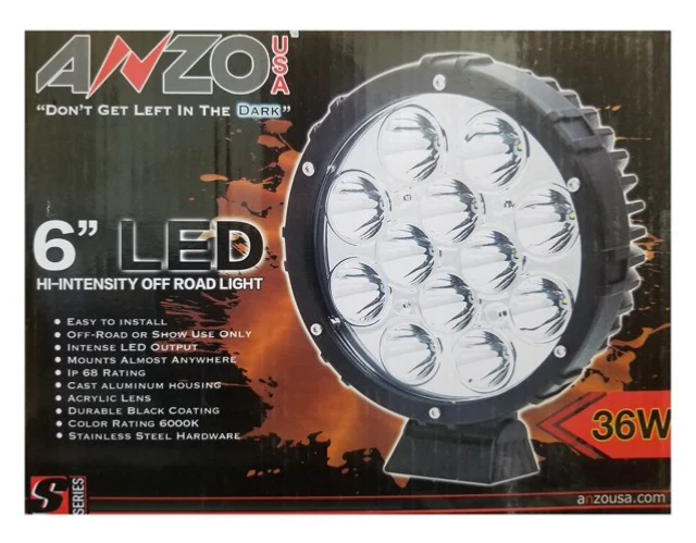 AnzoUSA 6 Inch LED Hi Intensity Off Road Spot Light 36 Watt One Light - Image 2