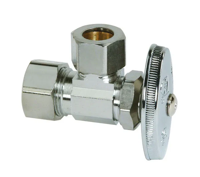 BrassCraft 1/2 in Compression Inlet x 1/2 in Compression Outlet Multi Turn Angle Valve *DAMAGED BOX*