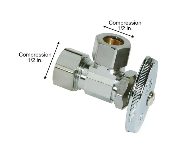 BrassCraft 1/2 in Compression Inlet x 1/2 in Compression Outlet Multi Turn Angle Valve *DAMAGED BOX* - Image 2