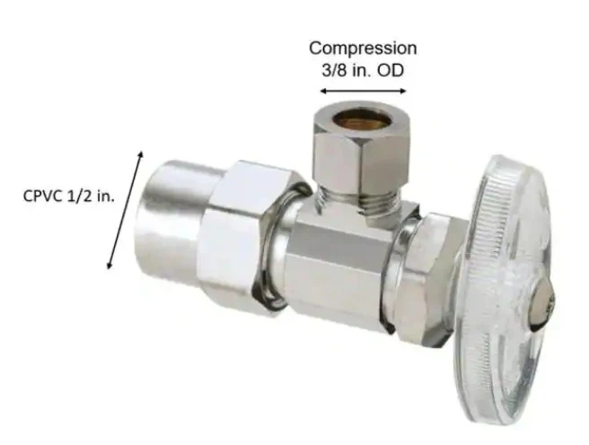 BrassCraft 1/2 in. CPVC Inlet x 3/8 in. Compression Outlet Multi-Turn Angle Valve *DAMAGED BOX* - Image 2