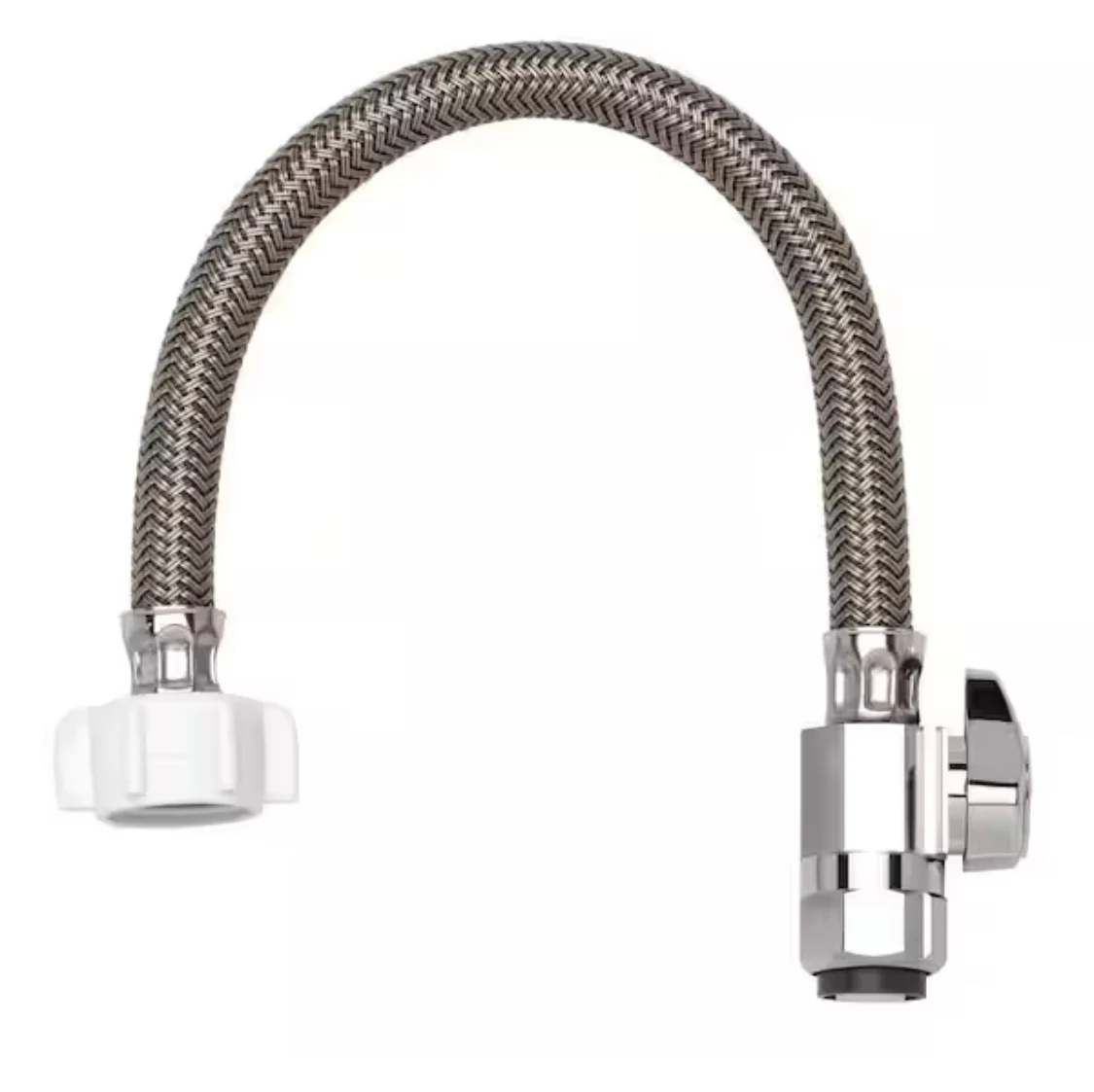 BrassCraft 1/2 in. Nom Push Connect x 7/8 in. Ballcock x 12 in. SpeediOne Braided Toilet Connector and 1/4-Turn Angle Valve - Image 3
