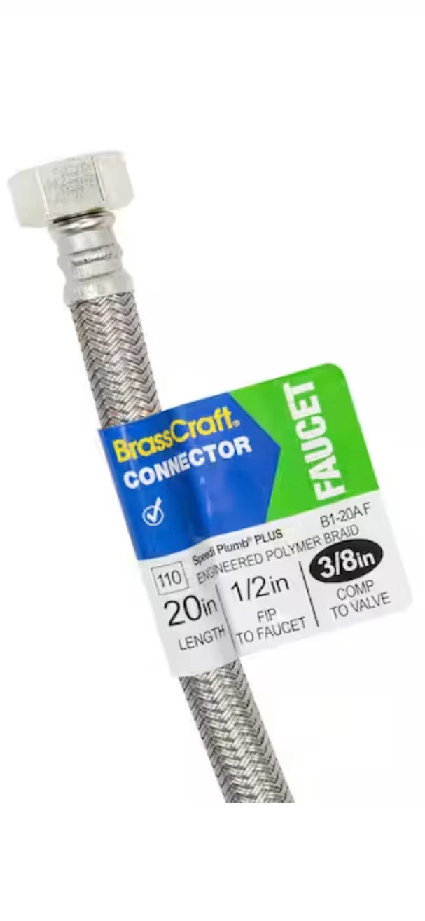 BrassCraft 3/8 in. Compression x 1/2 in. FIP x 20 in. Braided Polymer Faucet Supply Line - Image 2