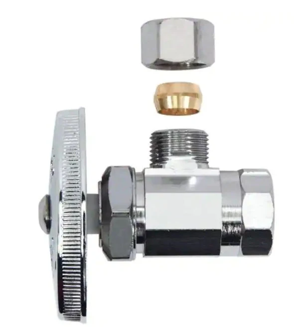 BrassCraft 3/8 in. FIP Inlet x 3/8 in. Compression Outlet Multi-Turn Angle Valve *DAMAGED BOX* - Image 2