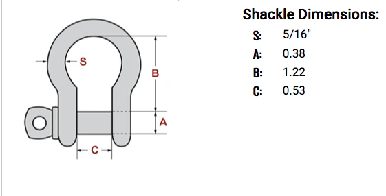 Cal Hawk 5 16 Inch Heavy Duty Bow Shackle - Image 2