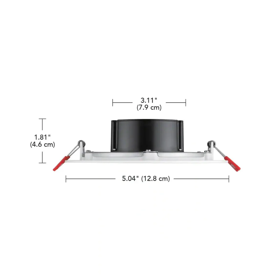 Commercial Electric 4 in. White Flush Round Wet Rated LED Integrated Recessed Lighting Kit Damaged Box - Image 3