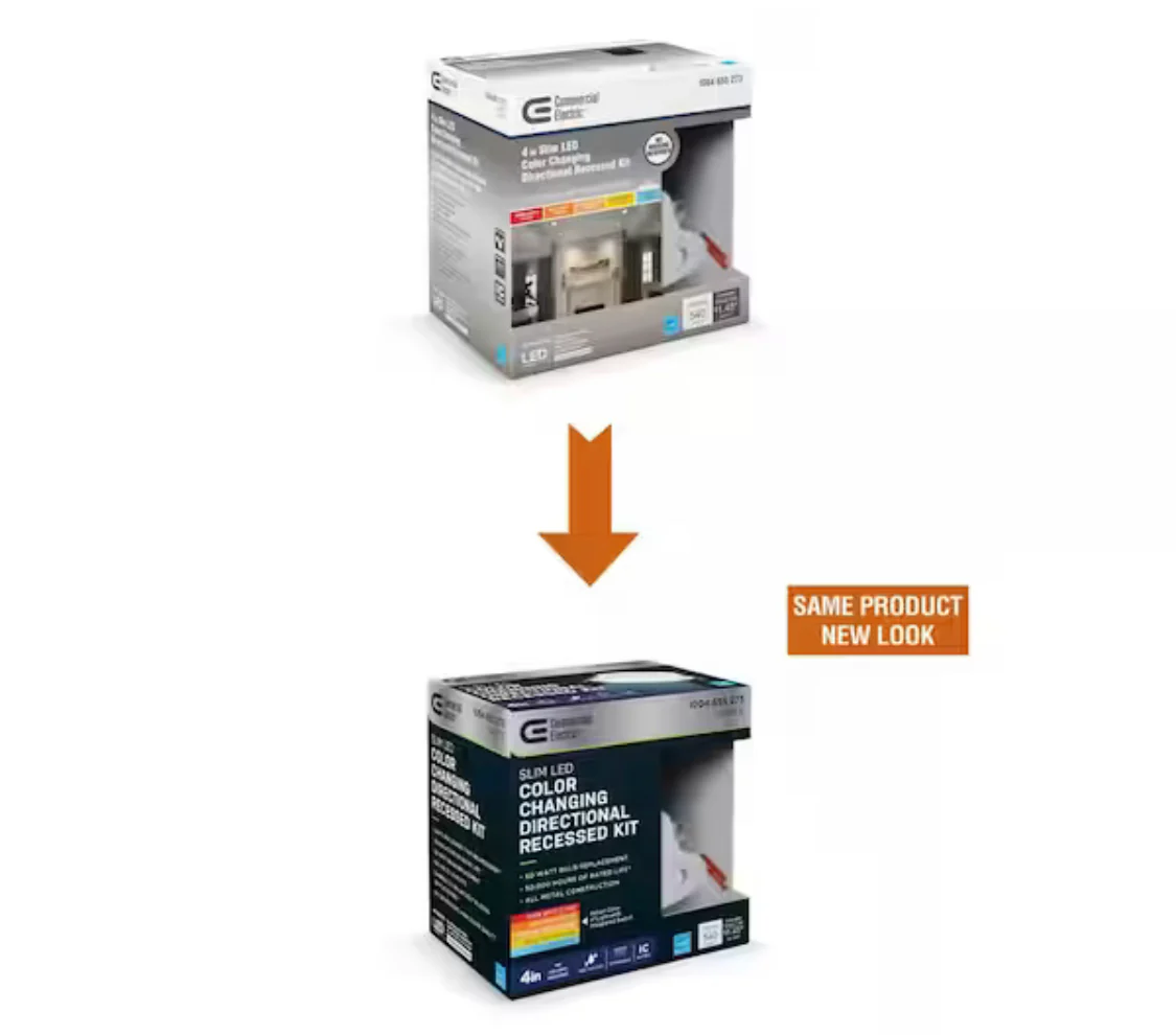 Commercial Electric Slim Directional 4 in. Adjustable CCT Canless New Construction & Remodel IC Rated Indoor Dimmable LED Recessed Light Kit - Damaged Box - Image 3