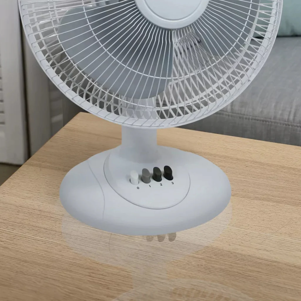 Cool Living 3 Speed Oscillating 12 Inch White Table Fan - Image 6