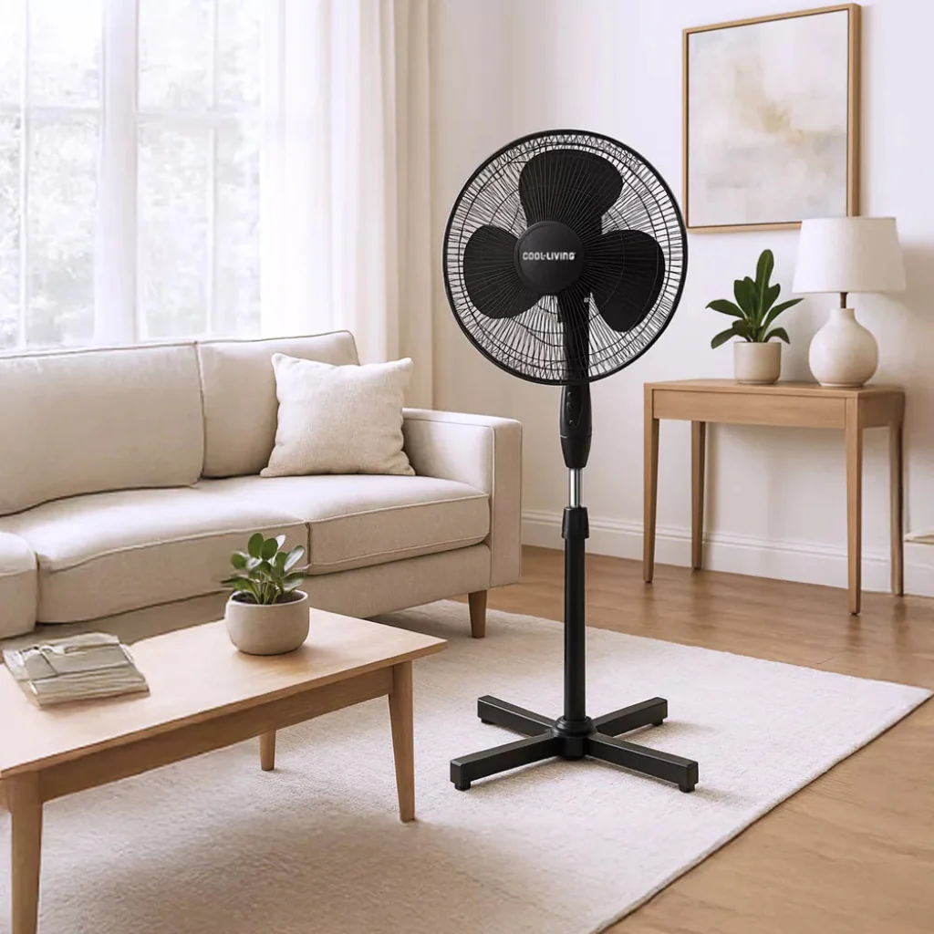 Cool Living Black 16 Inch Electric Oscillating Pedestal Fan - Image 6