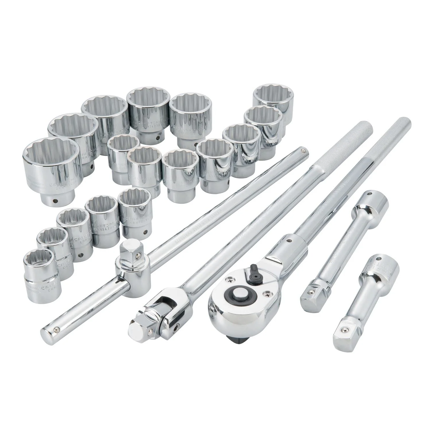 CRAFTSMAN 22-Piece Standard (SAE) and Metric Polished Chrome Mechanics Tool Set - Image 2