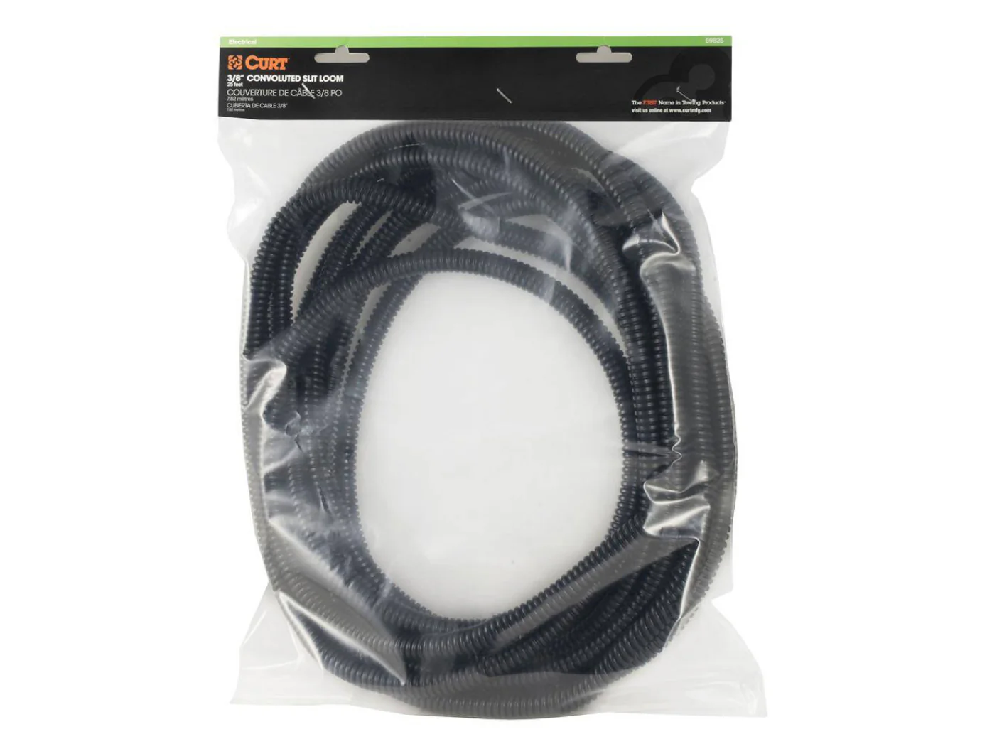 CURT 3/8" Convoluted Slit Loom Tubing (Packaged) - Image 2
