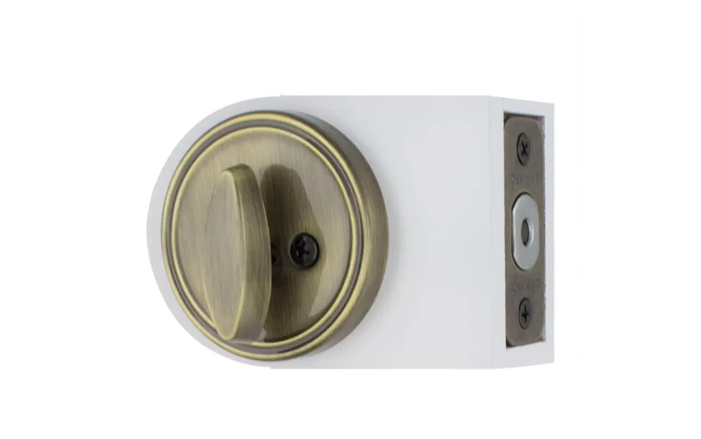 Defiant Single Cylinder Antique Brass Deadbolt - Image 5