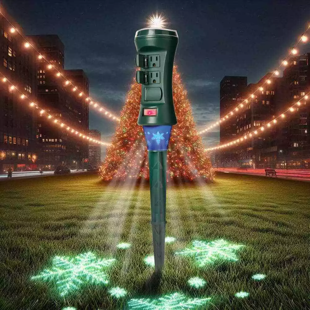 Defiant Smart Outdoor Power Stake With Ground Projector Damaged Box - Image 3