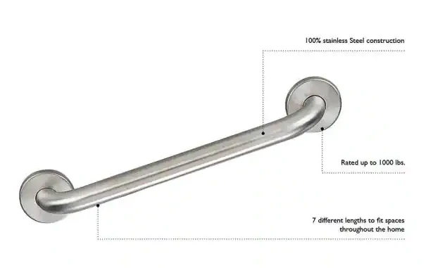Design House 24 in x 1 1/2 in Concealed Screw Safety Grab Bar in Satin Nickel Damaged Box - Image 2