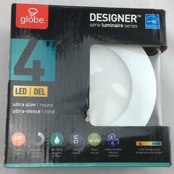 Designer Ultra Slim 4 inch White Integrated LED Recessed Kit Damaged Box - Image 2