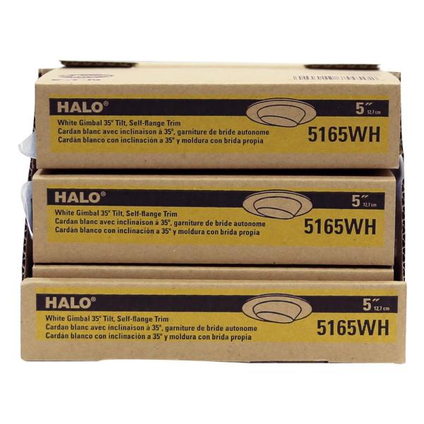 Halo E26 Series 5 inch White Recessed Ceiling Light Self Flanged Adjustable Gimbal with 25 Degree Tilt - Image 2