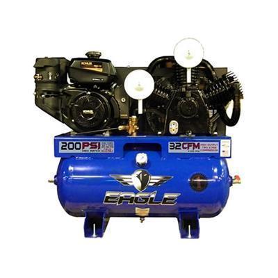 Eagle 14 HP Kohler Electric Start Engine  30 Gallon Air Compressor Two Stage Truck Mount
