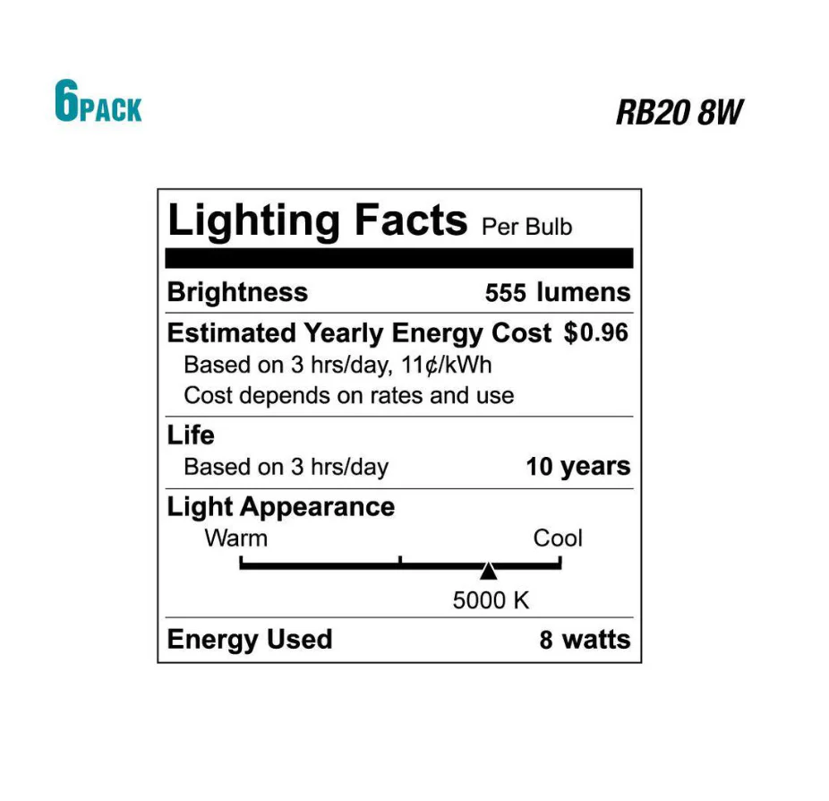 Ecosmart 50-Watt Equivalent BR20 Dimmable LED Light Bulb Daylight (6-Pack) Damaged Box - Image 5