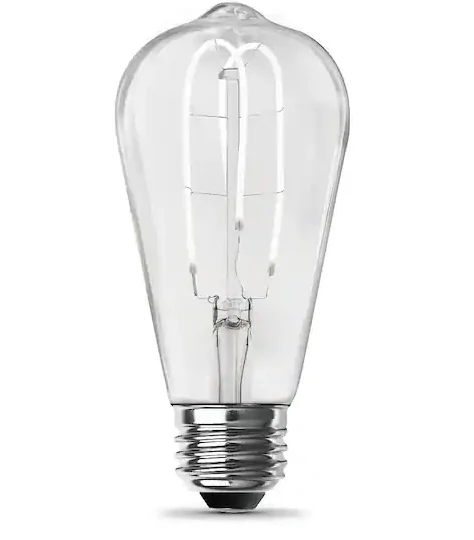 Feit Electric 40-Watt Equivalent ST19 Dimmable M-Shape Filament Clear Glass E26 Vintage Edison LED Light Bulb, Daylight 5000K Damaged Box