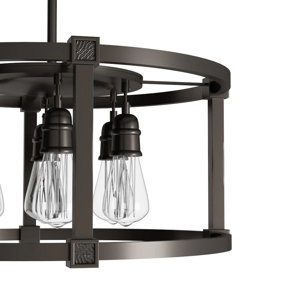 Fifth And Main Romaro Row Six Light Aged Bronze Dinette Chandelier Damaged Box - Image 2