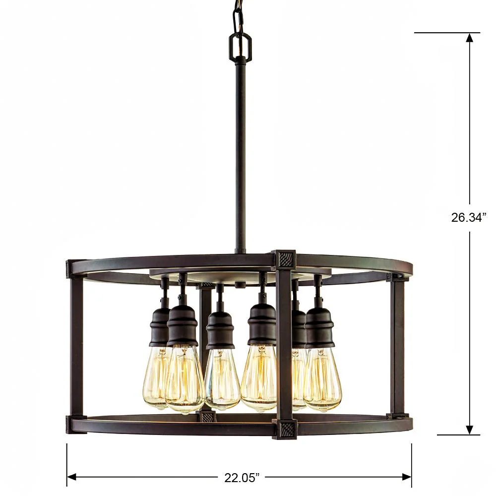 Fifth And Main Romaro Row Six Light Aged Bronze Dinette Chandelier Damaged Box - Image 3
