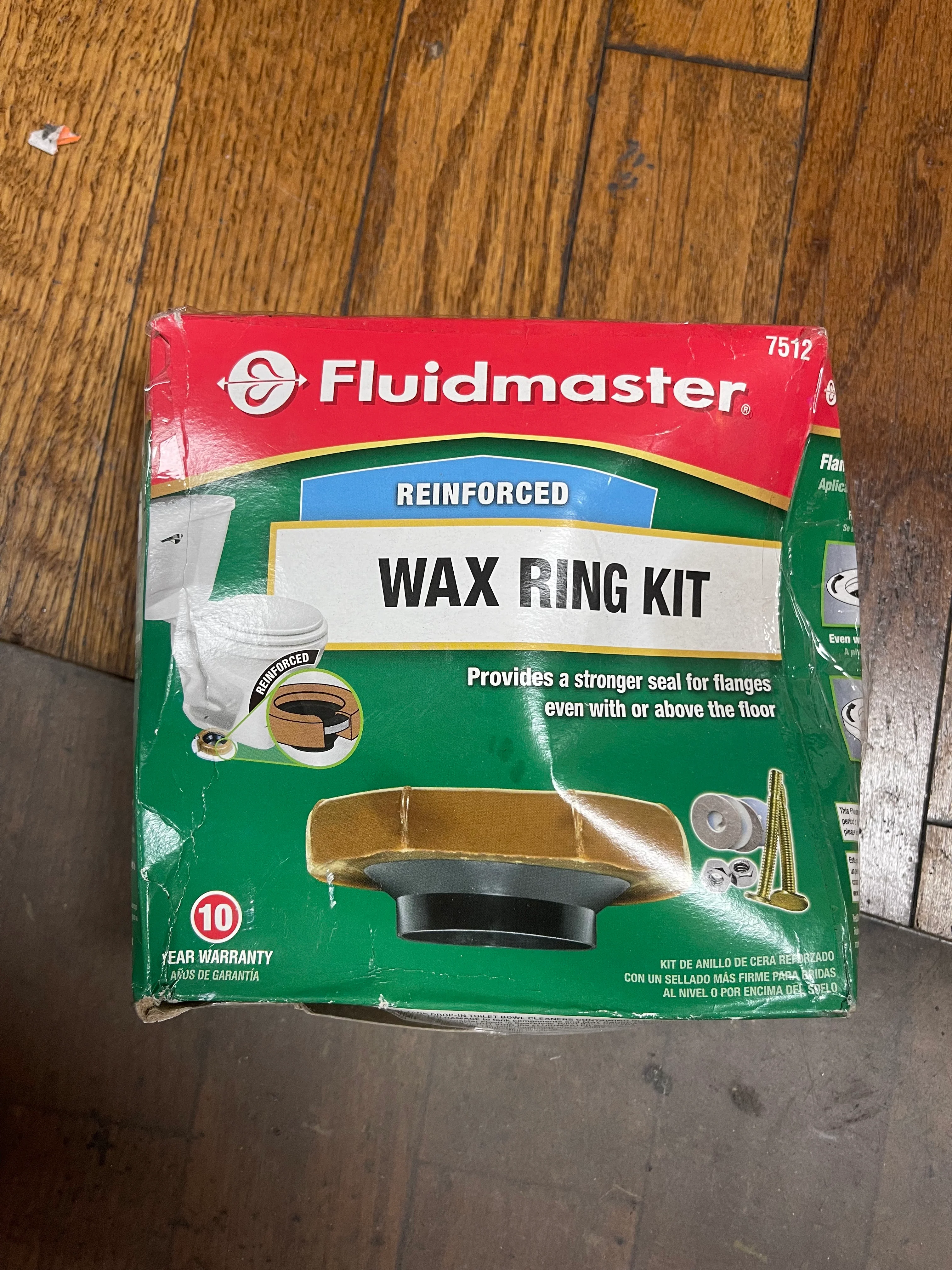Fluidmaster Reinforced Wax Toilet Bowl Gasket with Flange and Bolts Damaged Box - Image 2