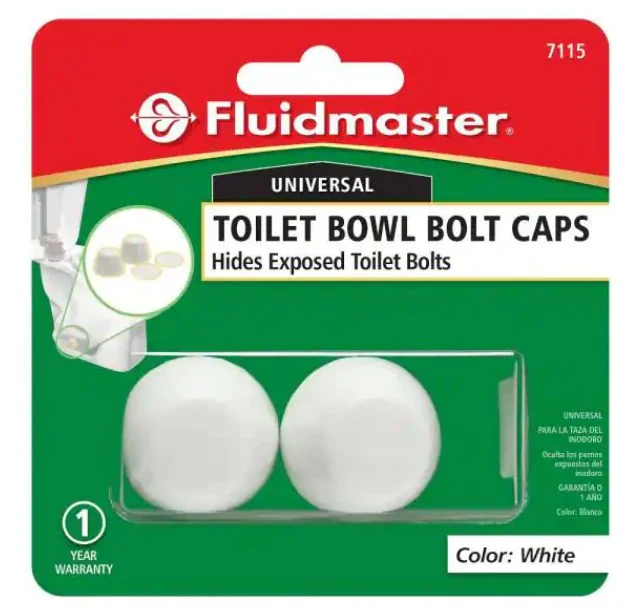 Fluidmaster White Toilet Bolt Caps Damaged Box
