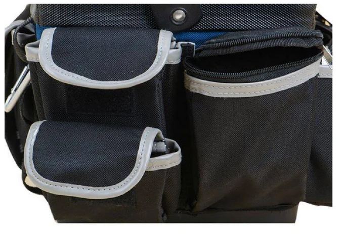 Frontier 10 Inch Open Mouth Heavy Duty Tote Tool Bag in Black and Blue - Image 4