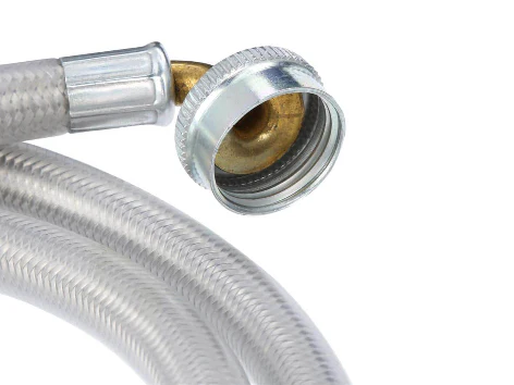GE 4 ft. Universal Stainless Steel Washer Hoses with 90 degree Elbow (2-Pack) - Image 3