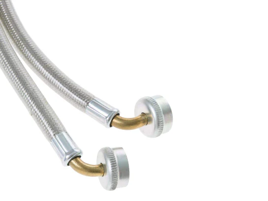 GE 4 ft. Universal Stainless Steel Washer Hoses with 90 degree Elbow (2-Pack) - Image 4