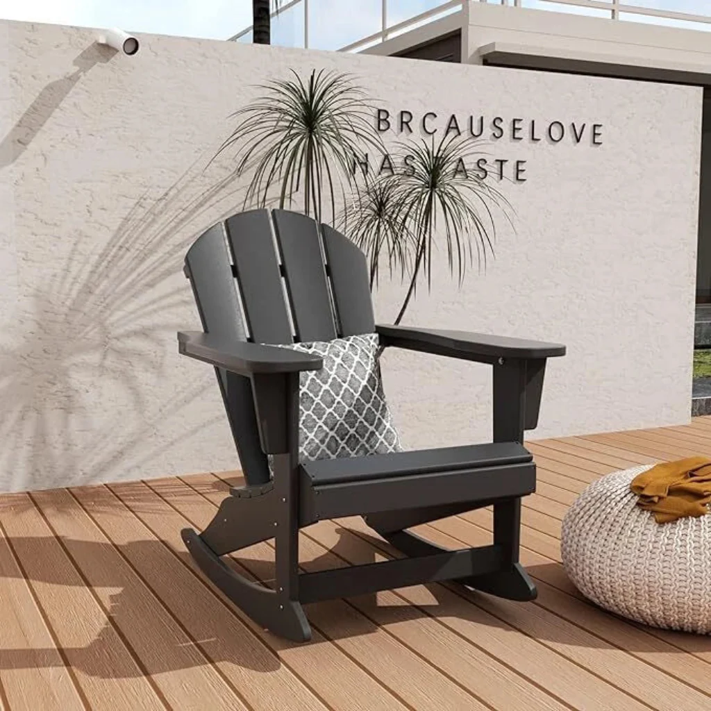 Gray Adirondack Rocking Chair - Image 3