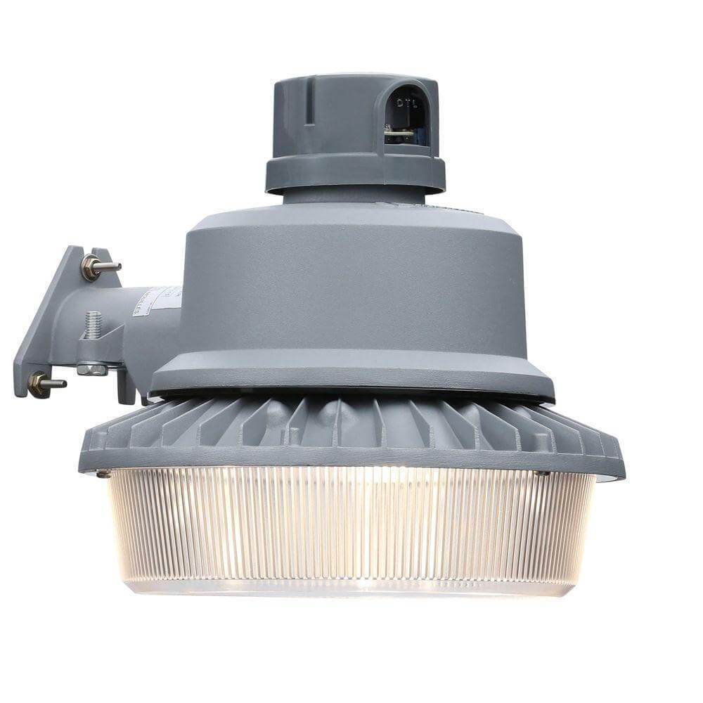 Lithonia Lighting Gray outdoor integrated LED area light with dusk to dawn photocell damaged box