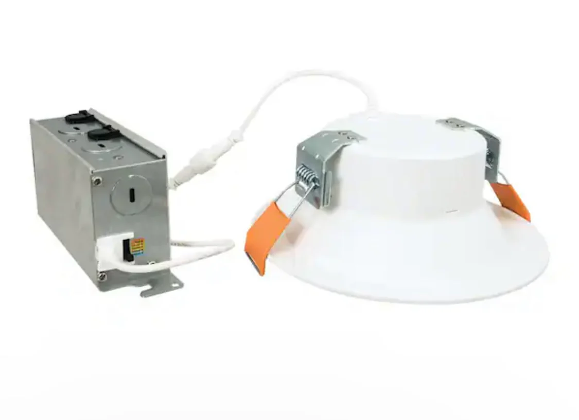 Halo LCR6 6 in. Selectable CCT Round Canless Integrated LED White Recessed Light Retrofit Module Trim, 2100 Lumens - Damaged Box - Image 2