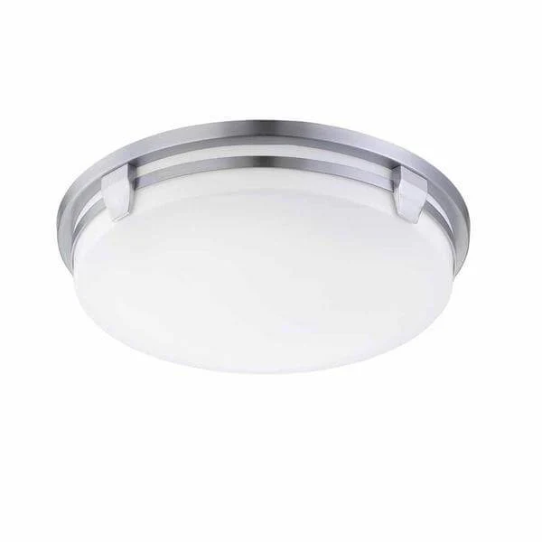Hamilton 2-Light Brushed Nickel Fluorescent Flush Mount Damaged Box