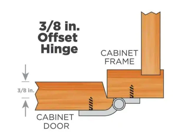 Hammercraft Black 3/8 in. Offset "H" Cabinet Hinge (1-Pair) *DAMAGED BOX* - Image 2