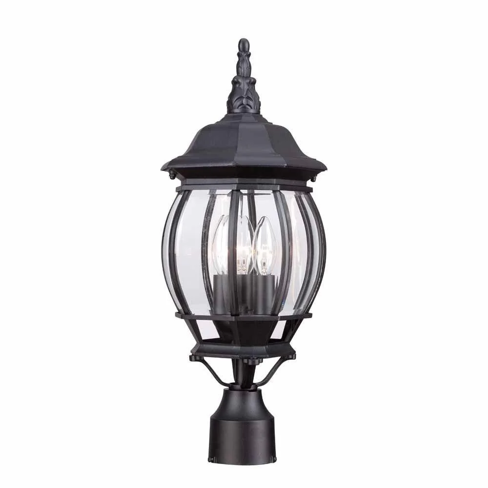 Hampton Bay 3-Light Black Outdoor Lamp Damaged Box