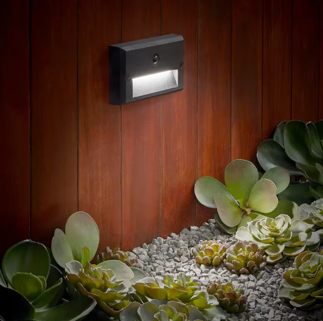 Hampton Bay 78 Lumen Low Voltage Hardwired Black Motion Sensing Integrated LED Outdoor Stair Light with Frosted Acrylic Lens Damaged Box - Image 5